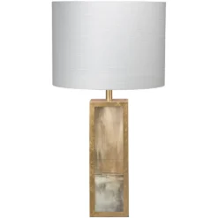 Cloudscape 33 Inch 150.00 Watt Taupe & Slate Lacquer W/ Antique Gold Leafed Metal Table Lamp Portable Light