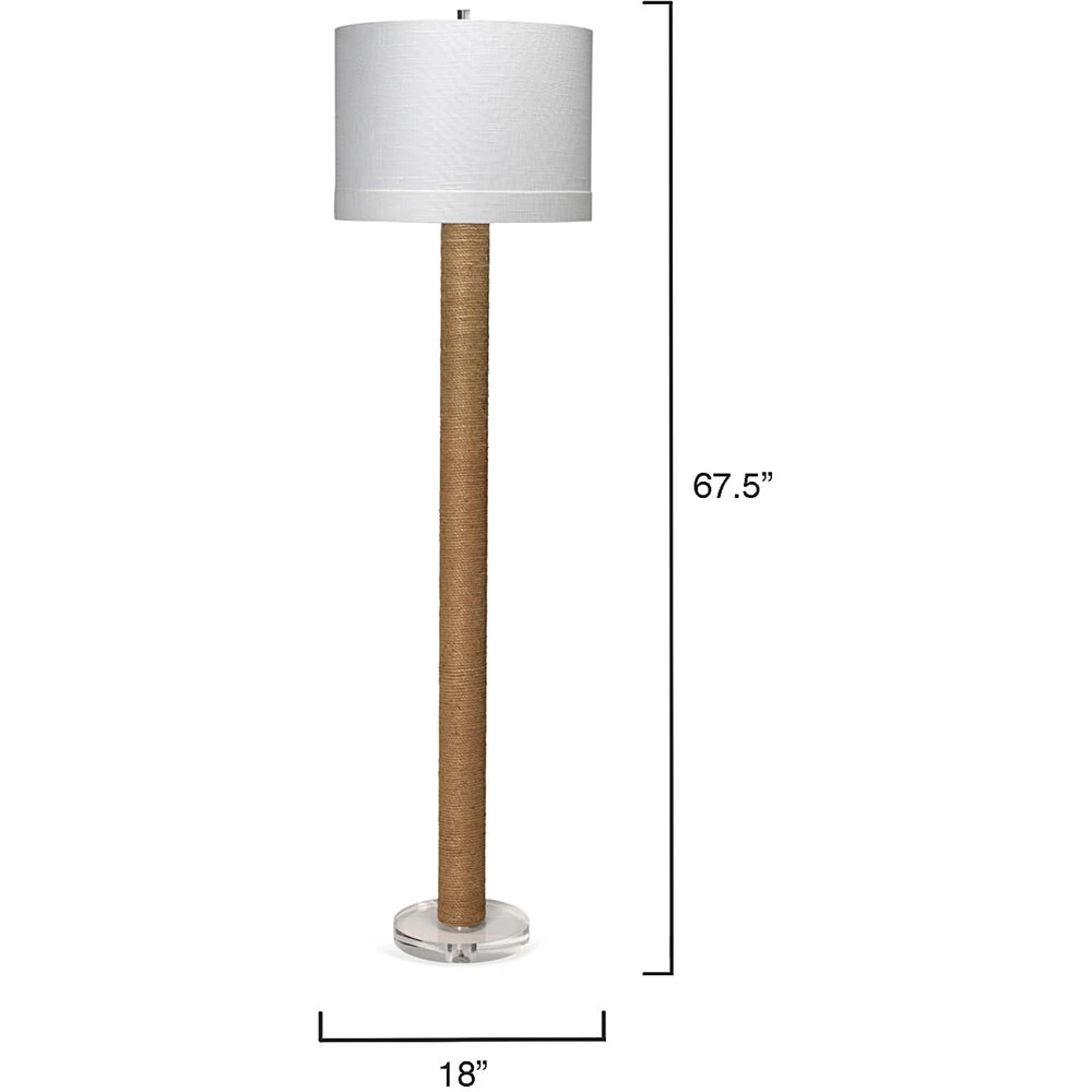 Cylinder Jute 68 Inch 150.00 Watt Rope Floor Lamp Portable Light