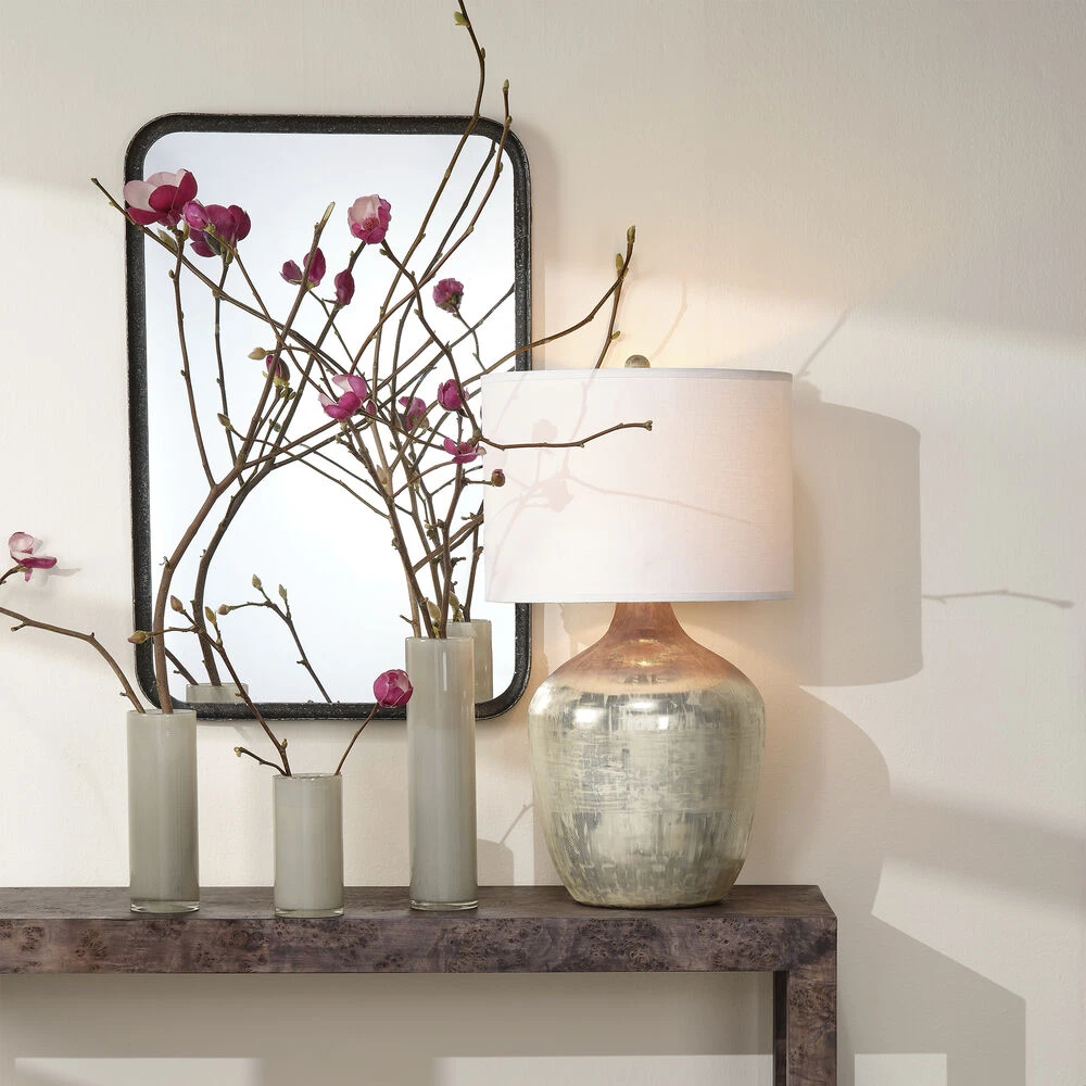 Damsel 35 Inch 150.00 Watt Etched Mercury Glass Table Lamp Portable Light - Image 2