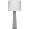 Striped Silver Pillar 38 Inch 150.00 Watt Clear Seeded Table Lamp Portable Light