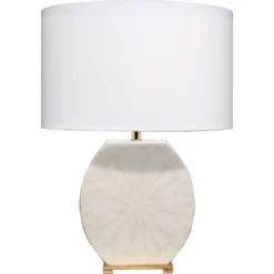 Radiant 27 Inch 150.00 Watt Cream Horn Lacquer W/ Gold Leaf Metal Base Table Lamp Portable Light