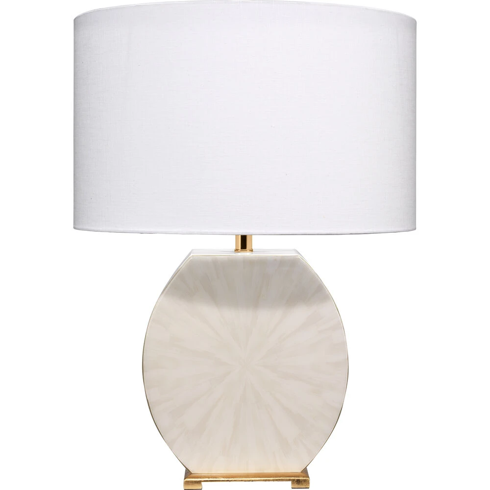 Radiant 27 Inch 150.00 Watt Cream Horn Lacquer W/ Gold Leaf Metal Base Table Lamp Portable Light