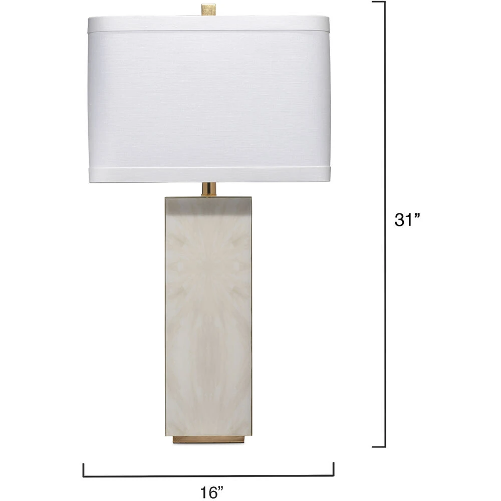 Reflection 28 Inch 150.00 Watt Horn Lacquer W/ Gold Leaf Accents Table Lamp Portable Light - Image 3