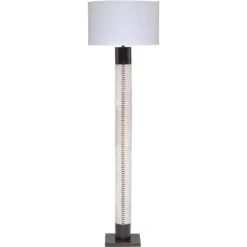 Sheridan 70 Inch 150.00 Watt White Hide & Oil Rubbed Bronze Metal Floor Lamp Portable Light