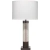 Sheridan 32 Inch 150.00 Watt White Hide & Oil Rubbed Bronze Metal Table Lamp Portable Light