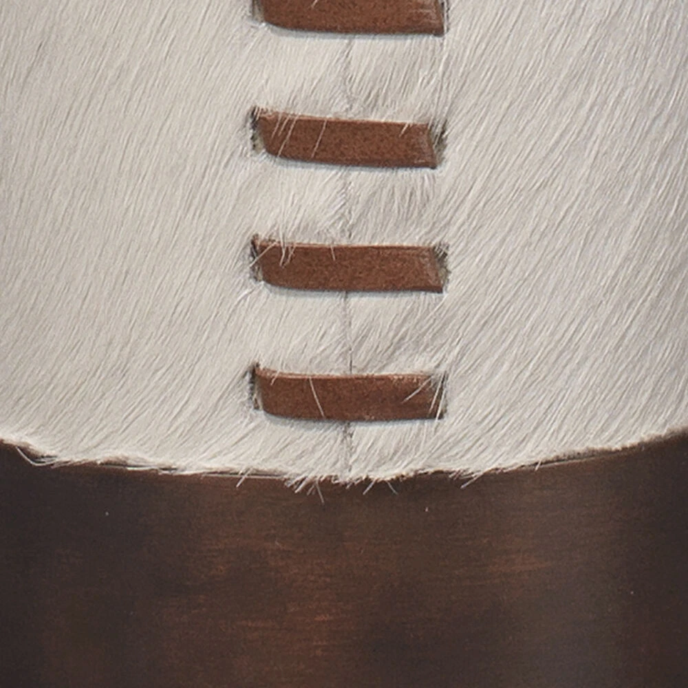 Sheridan 32 Inch 150.00 Watt White Hide & Oil Rubbed Bronze Metal Table Lamp Portable Light - Image 2