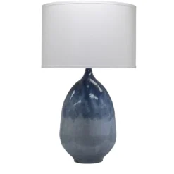 Twilight 35 Inch 150.00 Watt Blue Ombre Enameled Metal Table Lamp Portable Light
