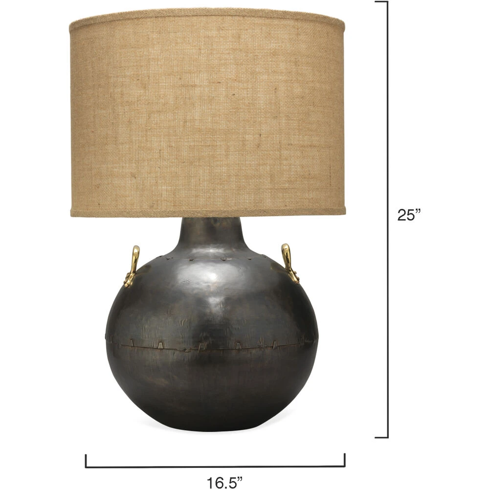 Two Handled Kettle 25 Inch 150.00 Watt Iron Table Lamp Portable Light - Image 3