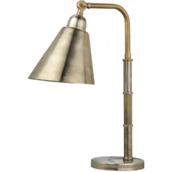 Vilhelm 19 Inch 60.00 Watt Antique Silver And Antique Brass Task Lamp Portable Light