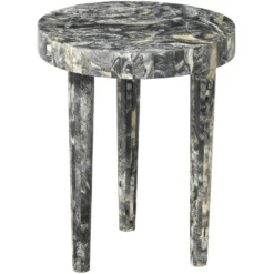 Artemis 20 X 16 Inch Black Resin Side Table
