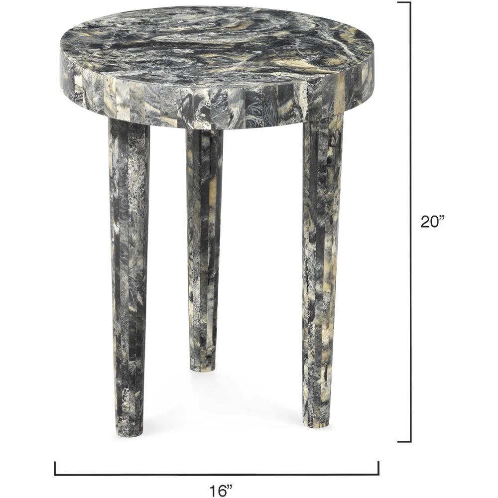 Artemis 20 X 16 Inch Black Resin Side Table - Image 3