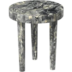Artemis 16 X 14 Inch Black Resin Side Table