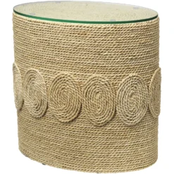 Barbados Oval 20 X 20 Inch Off-White Side Table