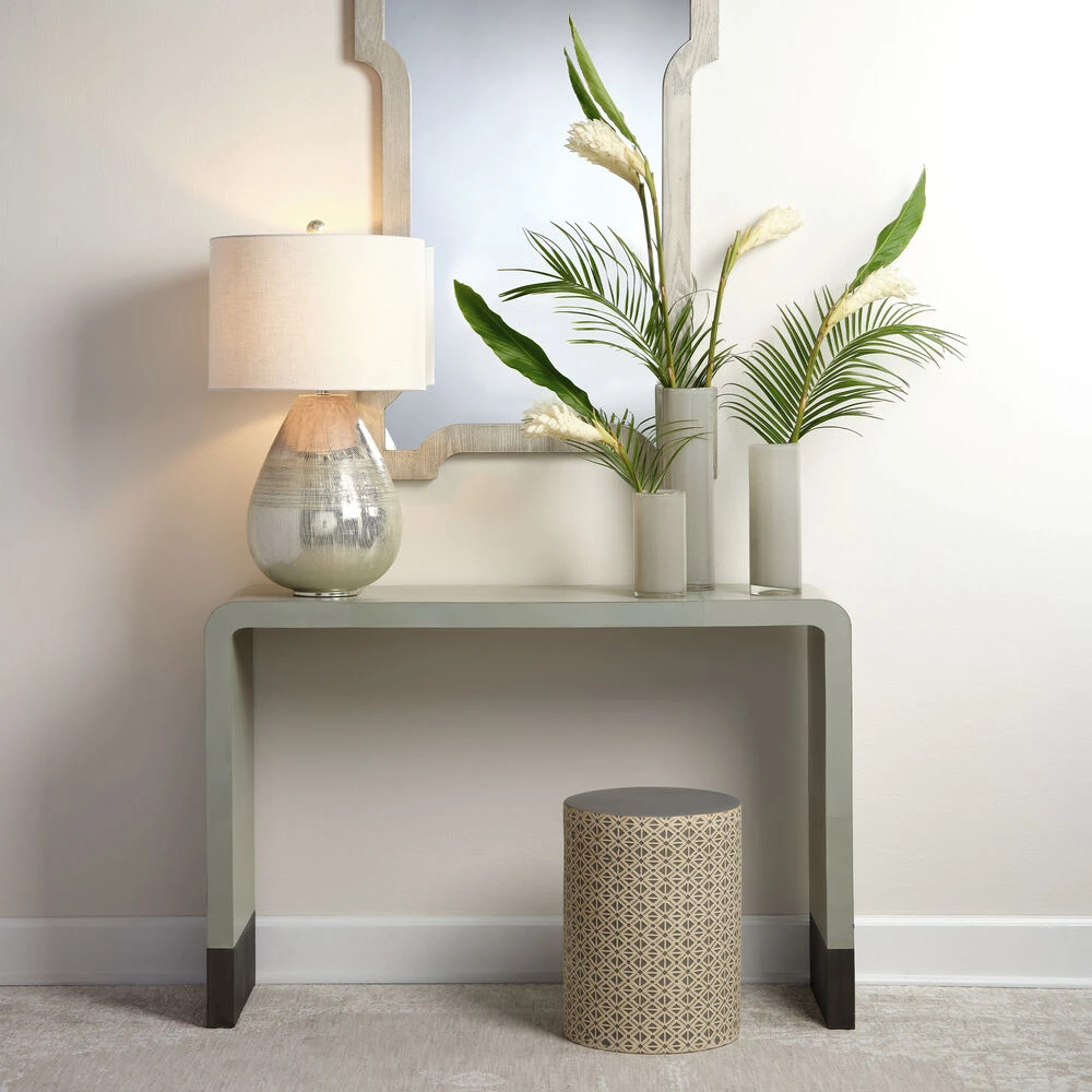 Charlotte 18 X 13 Inch Cream And Grey Side Table - Image 5