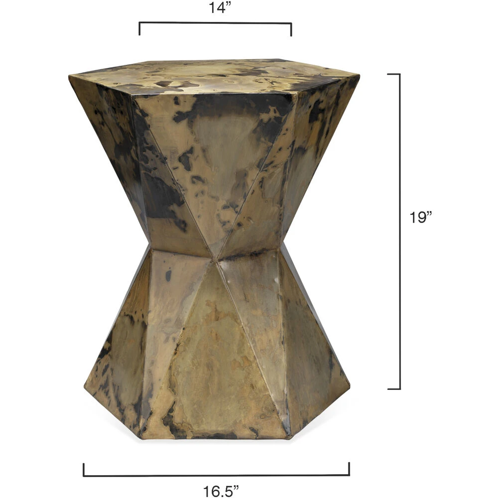 Crown 19 X 17 Inch Acid Washed Metal Side Table - Image 3