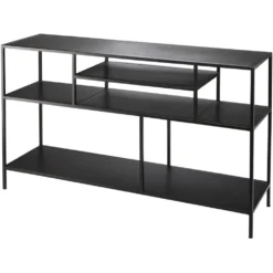 Element Shelved 51 X 14 Inch Black Iron Console Table