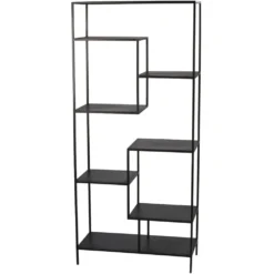 Element 80 X 36 X 16 Inch Black Iron Etagere
