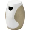 Hillside 20 X 14 Inch White & Natural Ceramic Side Table