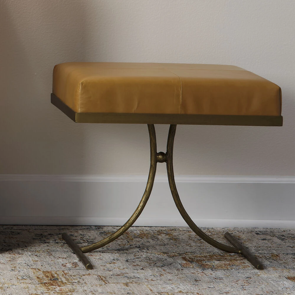 Kai 18 Inch Antique Brass Stool - Image 5