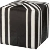 Nantucket Criss Cross 16 Inch Espresso Hide W/ White Hide Stripes Ottoman