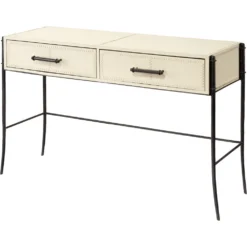 Nevado 50 Inch Off White And Black Console Table