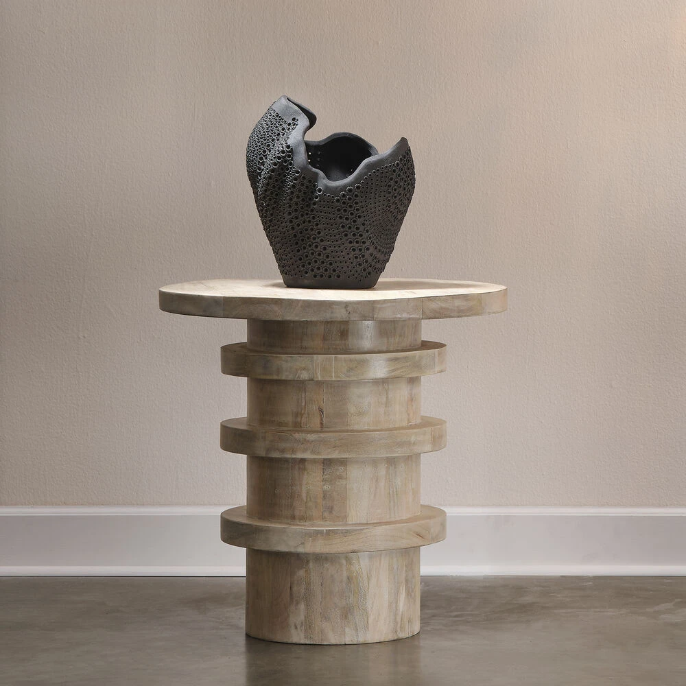 Revolve 24 X 24 Inch White Washed Side Table - Image 2