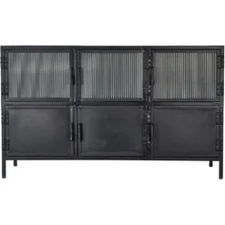 Vitrino 50 Inch Black 6 Door Console