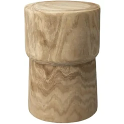Yucca 17.75 X 12 Inch Natural Wood Side Table