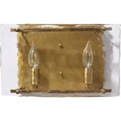 Glenn 2 Light 14 Inch Antique Brass Double Wall Sconce Wall Light