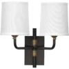 Lawton 2 Light 13 Inch Oil Rubbed Bronze W/ Antique Brass Accents Double Arm Wall Sconce Wall Light