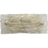Swan Curved Glass 2 Light 12 Inch Clear Textured Glass W/ Antique Brass Wall Sconce Wall Light