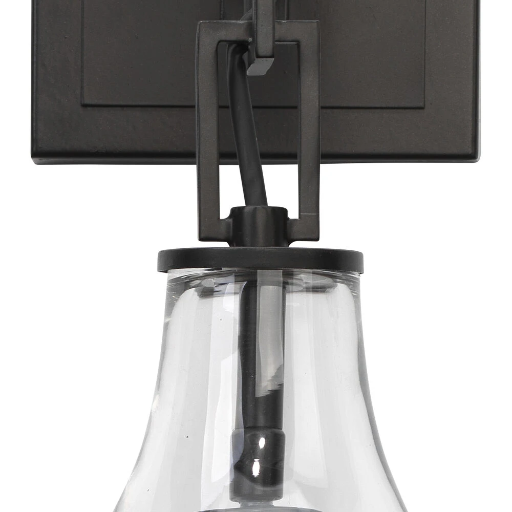 Tear Drop 1 Light 8 Inch Clear Glass & Oil Rubbed Bronze Metal Wall Sconce Wall Light - Image 3