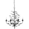 Blooming 12 Light 30 Inch Black Chandelier Ceiling Light