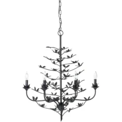 Blooming 12 Light 30 Inch Black Chandelier Ceiling Light