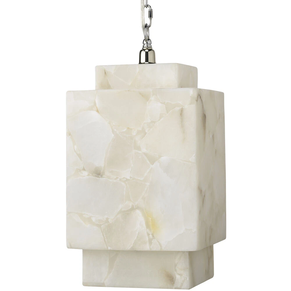 Borealis 1 Light 9 Inch Alabaster Pendant Ceiling Light, Cube - Image 6