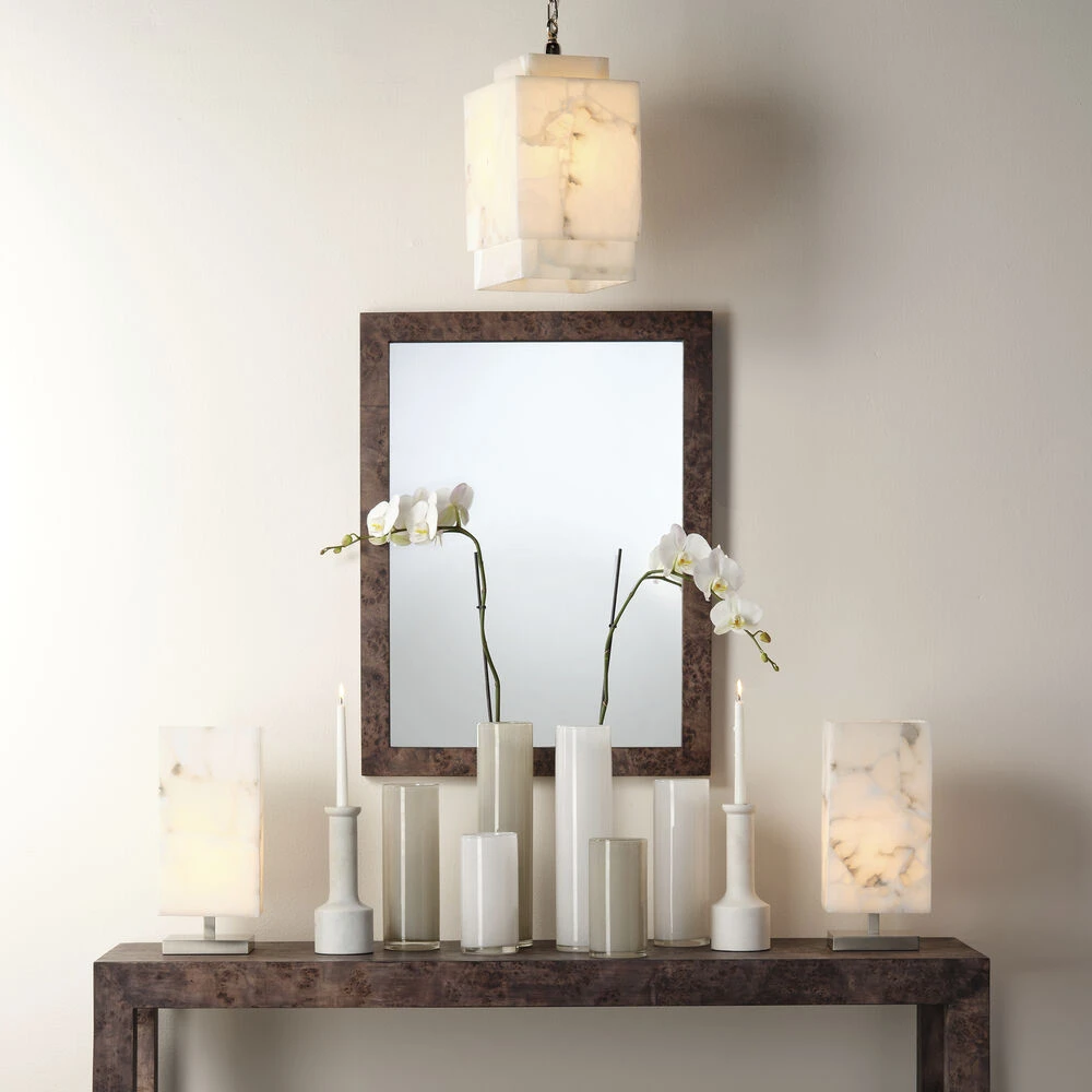 Borealis 1 Light 9 Inch Alabaster Pendant Ceiling Light, Cube - Image 5