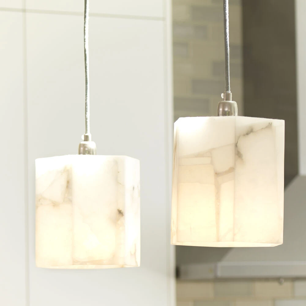 Borealis 1 Light 7 Inch Alabaster Pendant Ceiling Light, Hexagon - Image 5