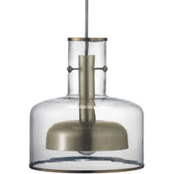 Clyde 1 Light 14 Inch Clear With Gun Metal Pendant Ceiling Light
