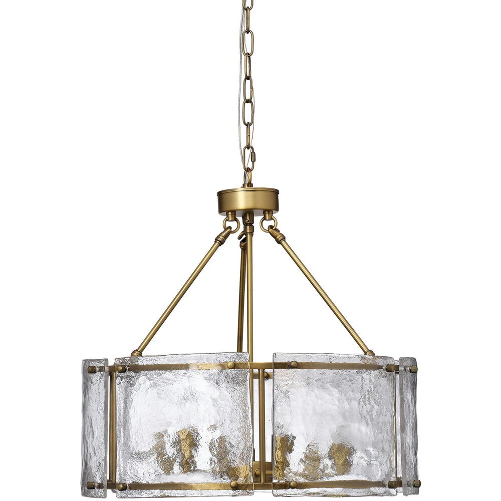 Glenn 6 Light 21.75 Inch Antique Brass Chandelier Ceiling Light, Large