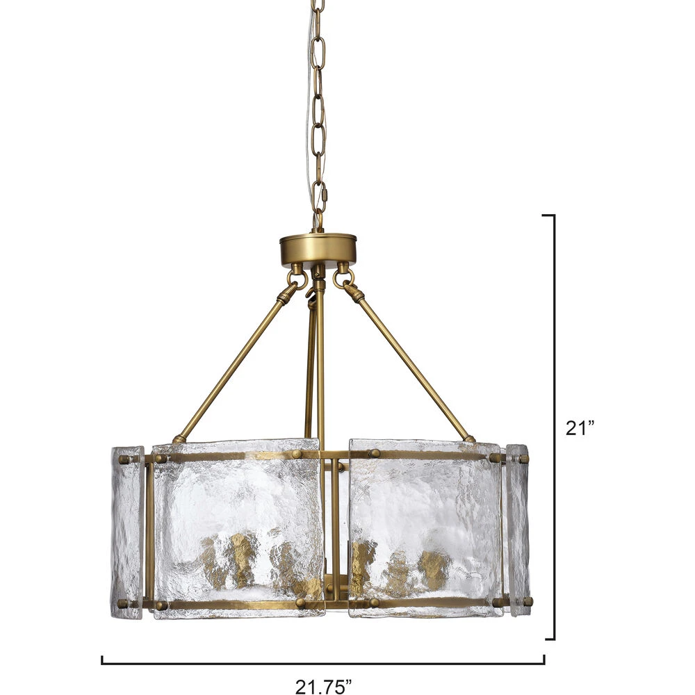 Glenn 6 Light 21.75 Inch Antique Brass Chandelier Ceiling Light, Large - Image 3