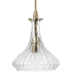 Isabella Carafe 1 Light 7 Inch Clear With Brass Pendant Ceiling Light