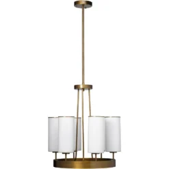 Kindgom LED 28 Inch Antique Brass Chandelier Ceiling Light