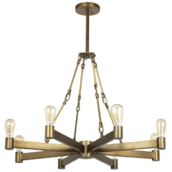 Manchester 8 Light 36 Inch Antique Brass Chandelier Ceiling Light