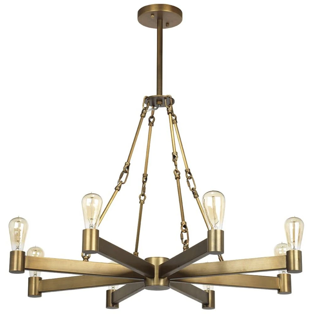 Manchester 8 Light 36 Inch Antique Brass Chandelier Ceiling Light