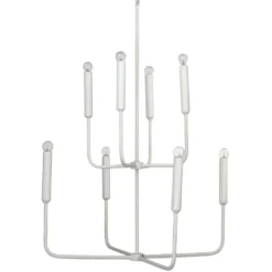Mercer 8 Light 36 Inch White Gesso Two Tier Chandelier Ceiling Light