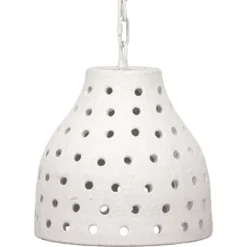 Porous 1 Light 11.75 Inch Textured Matte White Pendant Ceiling Light