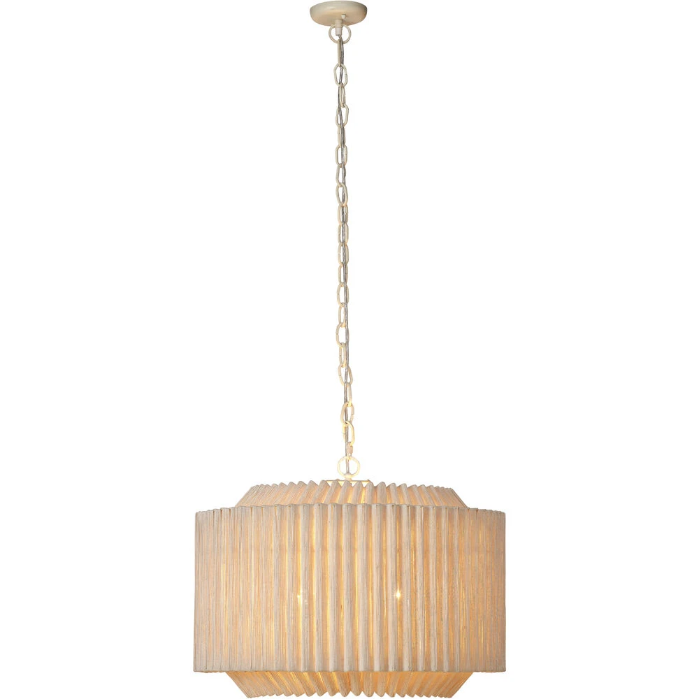 Theory 4 Light 26.75 Inch Off-White Chandelier Ceiling Light - Image 6