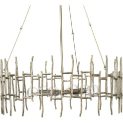 Ulysses 1 Light 32 Inch Champagne Leaf Metal Chandelier Ceiling Light