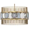 Upsala 8 Light 32 Inch Pale Lavender Agate & Antique Brass Chandelier Ceiling Light
