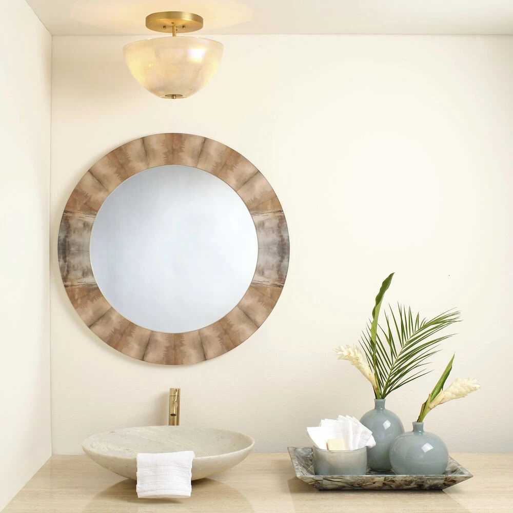 Cloudscape 36 X 36 Inch Taupe & Slate Lacquer Wall Mirror - Image 6